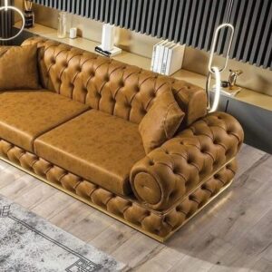 GlamTuft Sofa in leather upholstery – modern luxury seating for living rooms GlamTuft Sofa in leather upholstery – modern luxury seating for living rooms