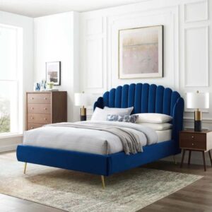 Stylish upholstered bed with low-profile design for modern apartments UAE Stylish upholstered bed with low-profile design for modern apartments UAE