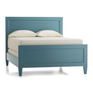 Azure Classic Wooden Bed – Solid Wood Frame with Blue Headboard Dubai UAE Azure Classic Wooden Bed – Solid Wood Frame with Blue Headboard Dubai UAE