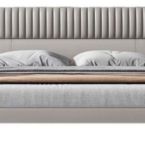 Signature Style Upholstered Bed with geometric stitched headboard in Dubai
