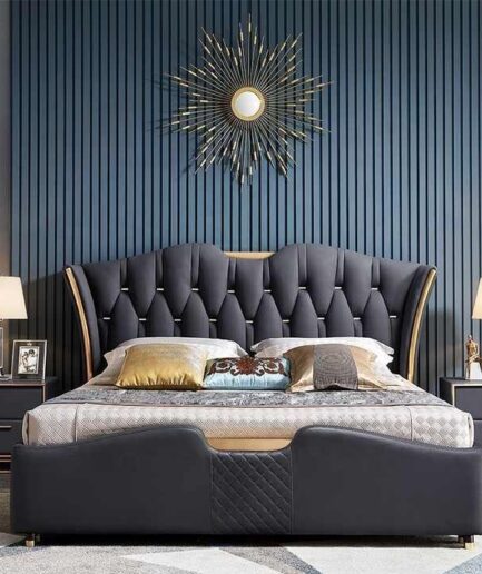 Royale Wingback Upholstered Bed