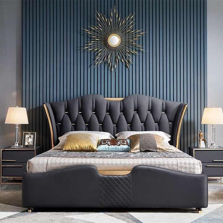 Royale Wingback Upholstered Bed