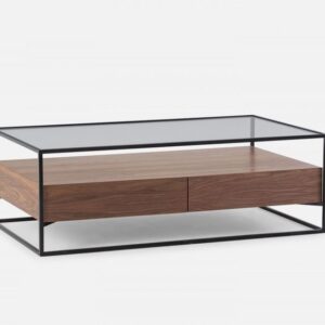 Lightweight modern glass coffee table styled in UAE living room Lightweight modern glass coffee table styled in UAE living room