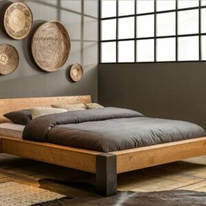 Traditional solid wood bed 160×200 cm queen size in Dubai