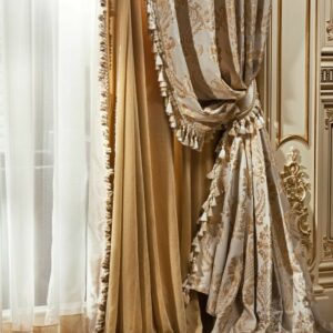 Majestica Royal Drapes luxury curtains with embroidery by meter UAE
