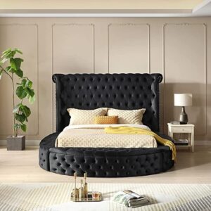 Aurora Luxe Tufted Bed – Velvet Wingback Headboard Dubai UAE