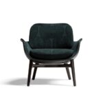 GrandLoom Chair with curved wooden frame and fabric upholstery