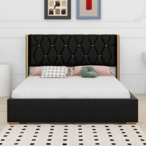 Elite Accent Headboard Bed – Queen Size Upholstered Bed Dubai