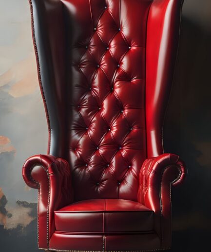 Noble Crest Tufted Throne Chair
