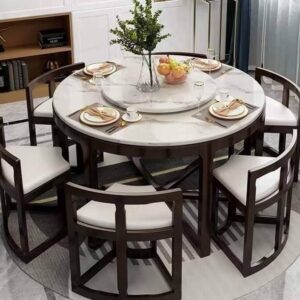 Hidea Dining Set with square table and cushioned chairs