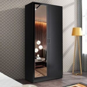 Slim Duo Wardrobe with dual compartments and overhead storage cabinet