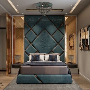 Customizable luxury velvet bed with hidden storage and tall headboard Abu Dhabi Customizable luxury velvet bed with hidden storage and tall headboard Abu Dhabi