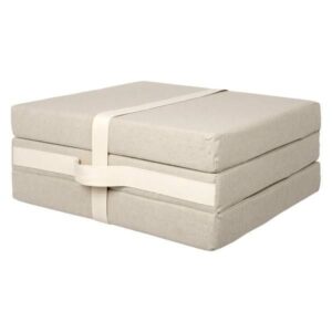 Portable foam mattress bed with carry handle