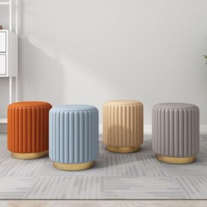 Vault Ottoman Storage Stool – velvet upholstered round stool