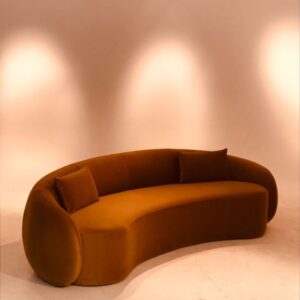 Crescent Luxe Curved Sofa in modern living room