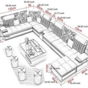 High-density foam ModUrban Luxe sofa with stools