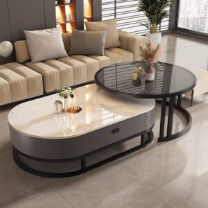 Stravo Centerpiece with rectangular wood top and round glass table Stravo Centerpiece with rectangular wood top and round glass table