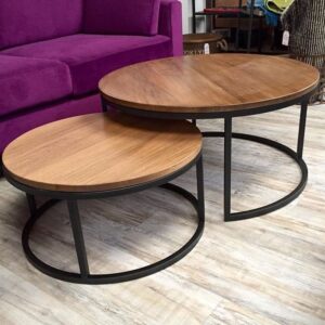 Space-saving nesting design of Marbrex Duo coffee tables Space-saving nesting design of Marbrex Duo coffee tables