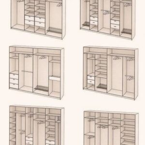 Luxury wall-mounted closet with drawers, shelves, and hanging space Dubai Luxury wall-mounted closet with drawers, shelves, and hanging space Dubai