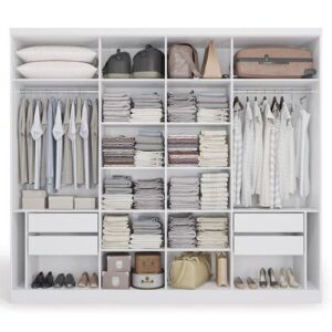 Designer multi-compartment closet with LED lighting UAE Designer multi-compartment closet with LED lighting UAE