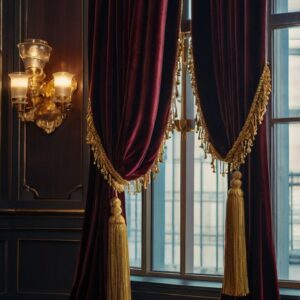Majestica Royal Drapes luxury curtains with embroidery by meter UAE