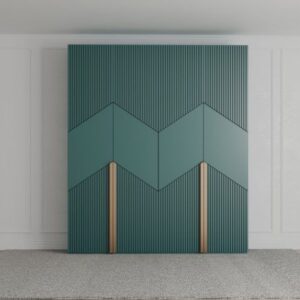 4-door and 6-door wardrobe configurations with hanging rods and shelves