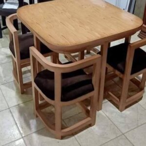 Hidea Dining Set with square table and cushioned chairs