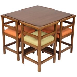 Hidea Dining Set with square table and cushioned chairs