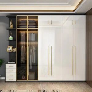 Large 6-door sliding wardrobe for modern bedroom organization and storage