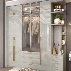 Large 6-door sliding wardrobe for modern bedroom organization and storage