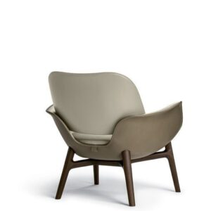 GrandLoom Chair with curved wooden frame and fabric upholstery