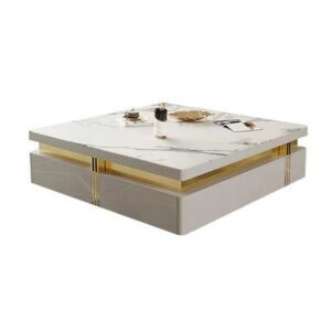 Modern wooden center table with four drawers and durable solid wood construction