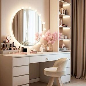 Fully assembled Elara Mirror Dresser with customizable finishes UAE Fully assembled Elara Mirror Dresser with customizable finishes UAE