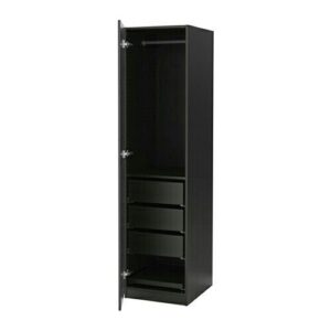 Space-saving wardrobe acting as a room divider in a studio apartment