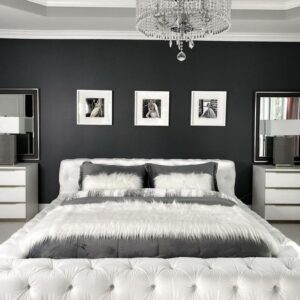 King Size Monarch Velvet Bed – Elegant Bedroom Furniture UAE