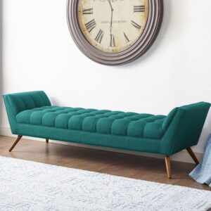 CloudNest Tufted Bench – Hand-Tufted Cushion & Wooden Legs Dubai UAE