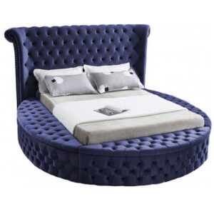 Aurora Luxe Tufted Bed – Velvet Wingback Headboard Dubai UAE
