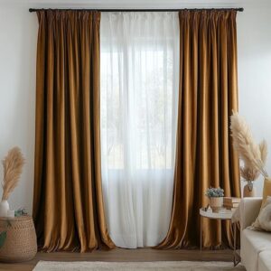 Velvora™ Premium Velvet Curtains in luxurious living room setting