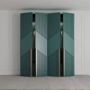 4-door and 6-door wardrobe configurations with hanging rods and shelves