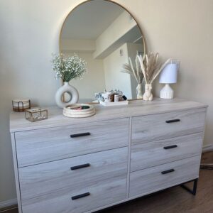 Modern 6-Drawer Storage Console with Steel Frame by Al Mas Furniture