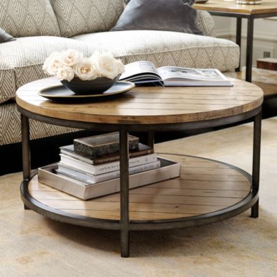 Round wooden 2-tier coffee table with customizable metal frame by Al Mas Furniture Round wooden 2-tier coffee table with customizable metal frame by Al Mas Furniture