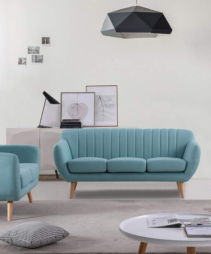 Celeste Sky 3-Seater Sofa with curved design and wooden legs by Al Mas Furniture Dubai Celeste Sky 3-Seater Sofa with curved design and wooden legs by Al Mas Furniture Dubai