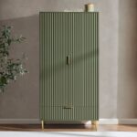 Modern Black Storage Cabinet with Bottom Drawer and Optional Frame by Al Mas Furniture