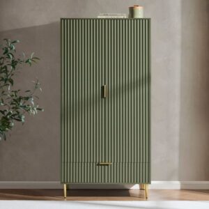 Modern Black Storage Cabinet with Bottom Drawer and Optional Frame by Al Mas Furniture