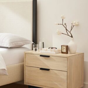 Wooden Bedside Table with Metal Frame 40x45x55 by Al Mas Furniture