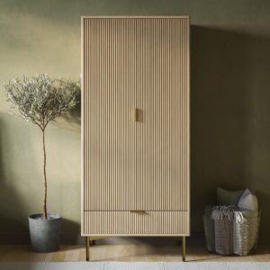 Modern wardrobe with gold metal legs, 2 & 3 door variants, luxury storage furniture UAE Modern wardrobe with gold metal legs, 2 & 3 door variants, luxury storage furniture UAE