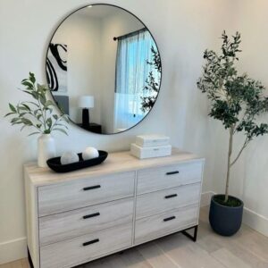 Modern 6-Drawer Storage Console with Steel Frame by Al Mas Furniture