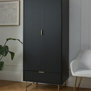 Modern wardrobe with gold metal legs, 2 & 3 door variants, luxury storage furniture UAE Modern wardrobe with gold metal legs, 2 & 3 door variants, luxury storage furniture UAE