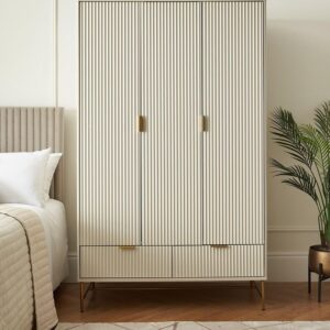 Modern wardrobe with gold metal legs, 2 & 3 door variants, luxury storage furniture UAE Modern wardrobe with gold metal legs, 2 & 3 door variants, luxury storage furniture UAE
