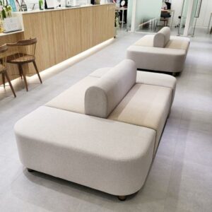 Aristo Lounge Waiting Sofa with wooden legs and elegant modern design by Al Mas Furniture Dubai